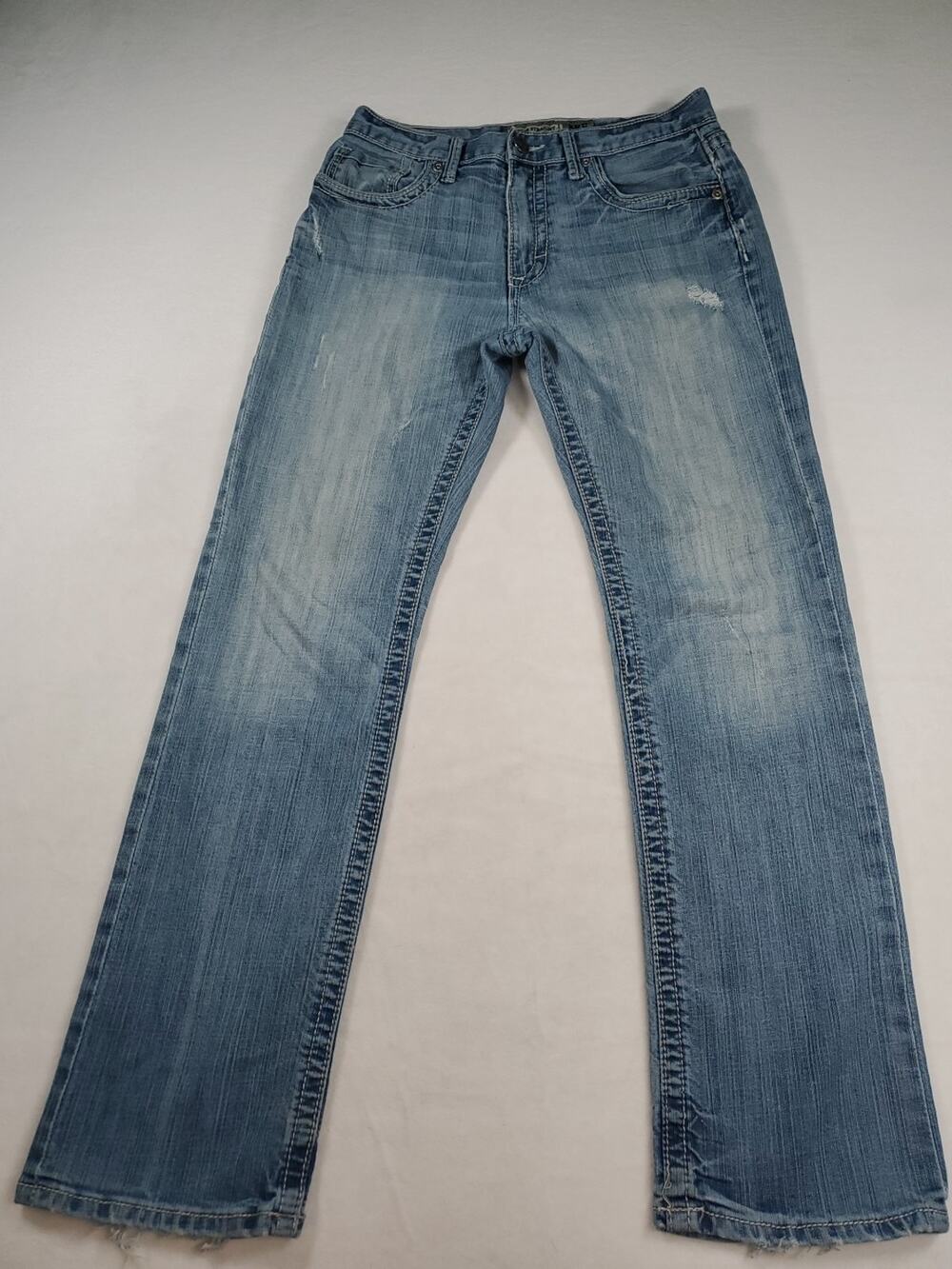 Tyler Straight BKE Mens 30R Blue Denim Straight Leg Distressed Streetwear Jeans